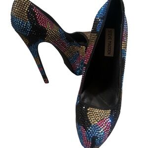 Never Worn Steve Madden Multicolor Rhinestone Stiletto Heels